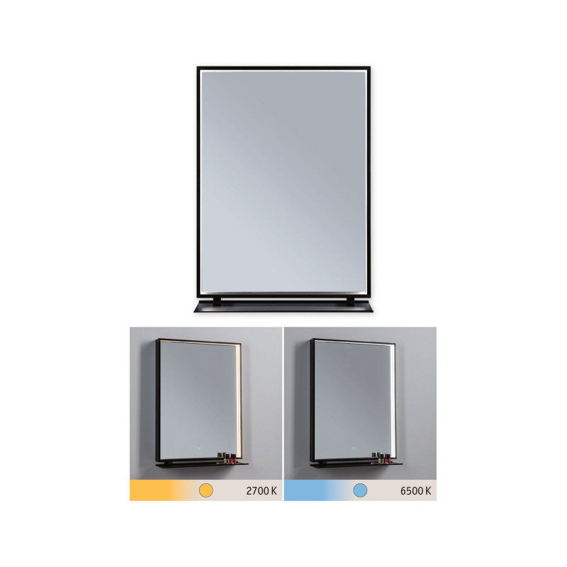 Lustro łazienkowe ścienne MIRO LED 11W DIM 180lm 2700/4000/6500K 620X450mm IP44 230V czarny matowy Lustro łazienkowe ścienne MIRO LED 11W DIM 180lm 2700/4000/6500K 620X450mm IP44 230V czarny matowy