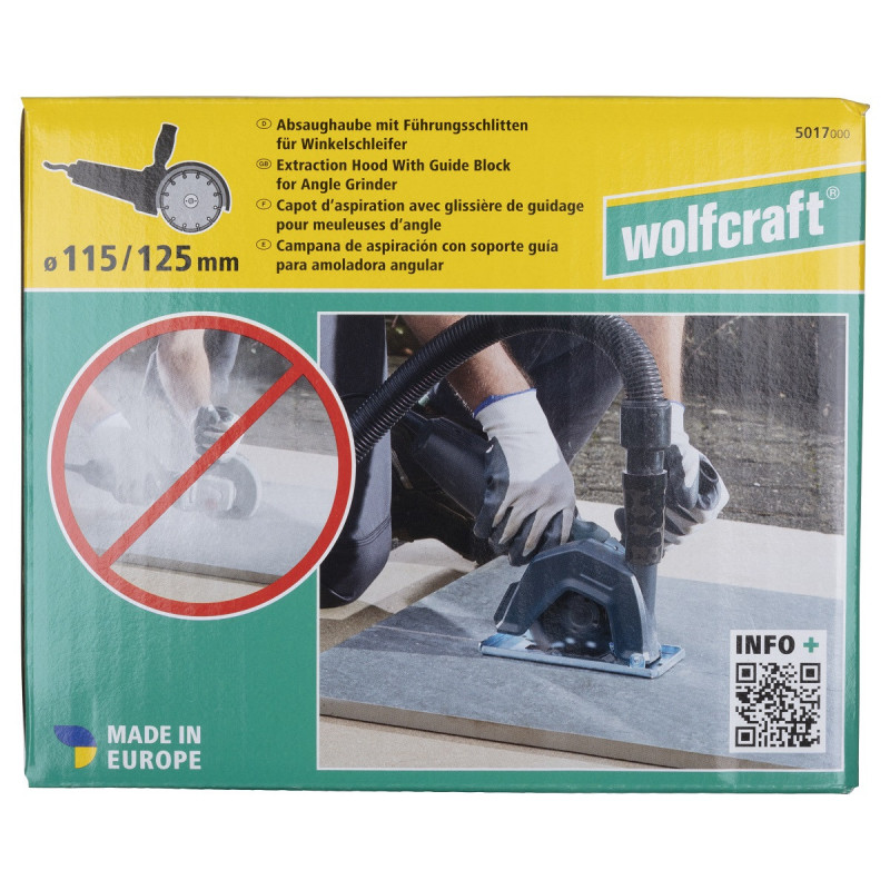 Osłona przeciwpyłowa z prowadnicą do szlifierek katowych, Wolfcraft Osłona przeciwpyłowa z prowadnicą do szlifierek katowych, Wolfcraft