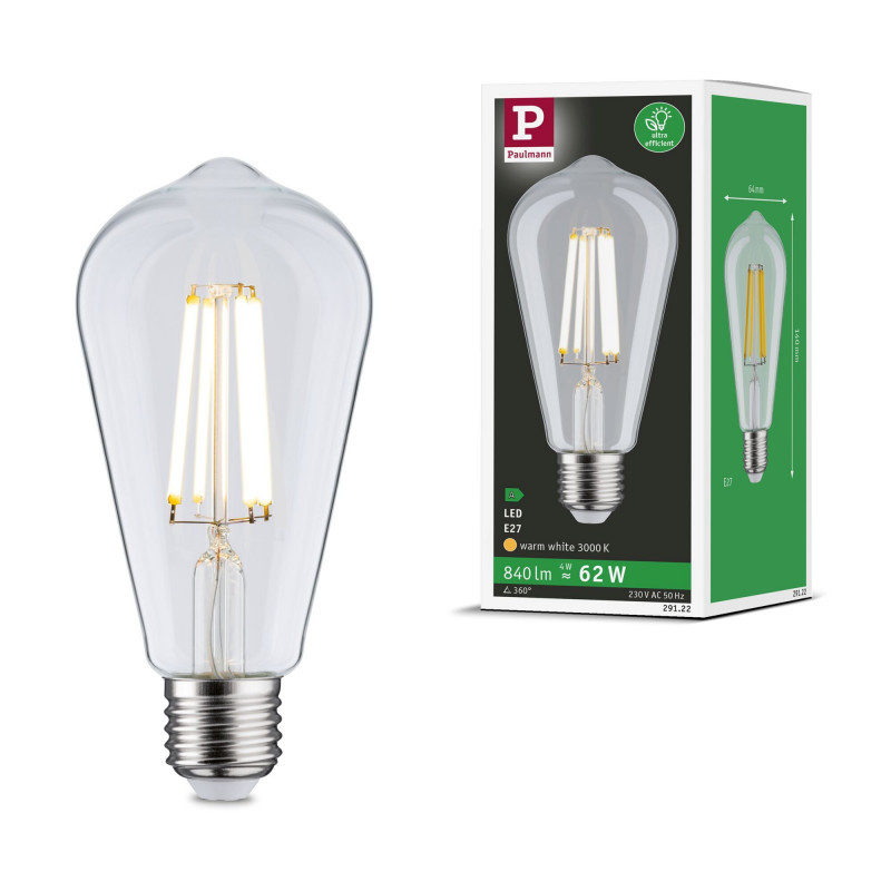 Źródło światła LED ST64 4W 840lm E27 3000K 230V przezroczysty / szkło Źródło światła LED ST64 4W 840lm E27 3000K 230V przezroczysty / szkło
