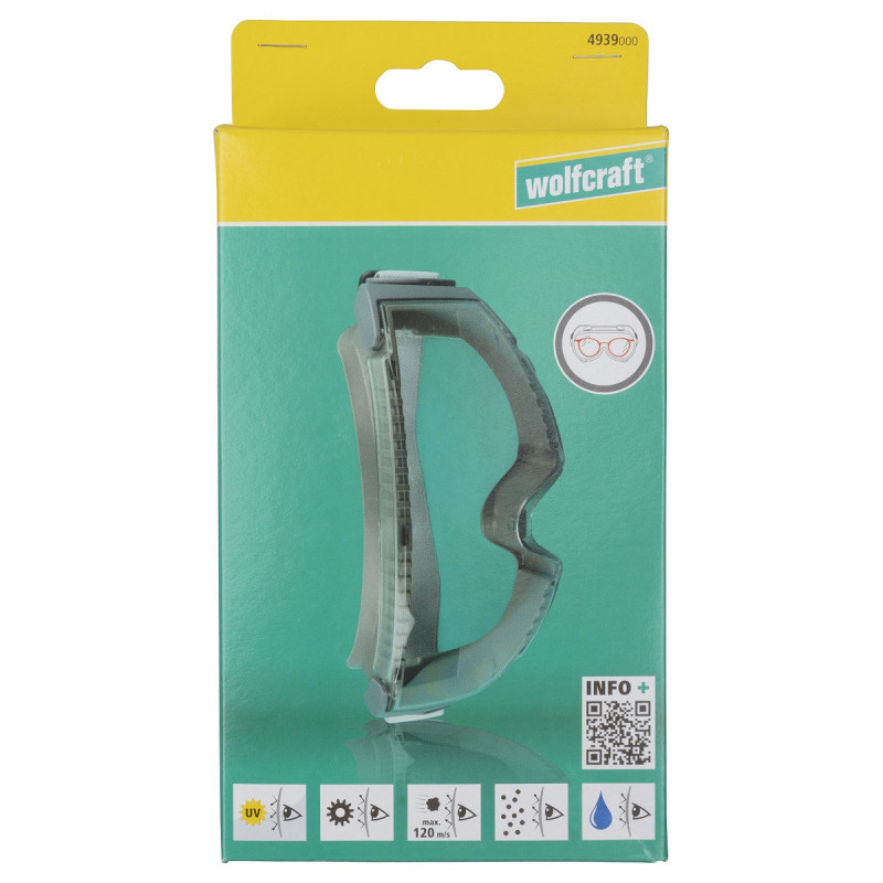 Okulary PRO ochronne Wolfcraft - pełne, Komfort CE Okulary PRO ochronne Wolfcraft - pełne, Komfort CE