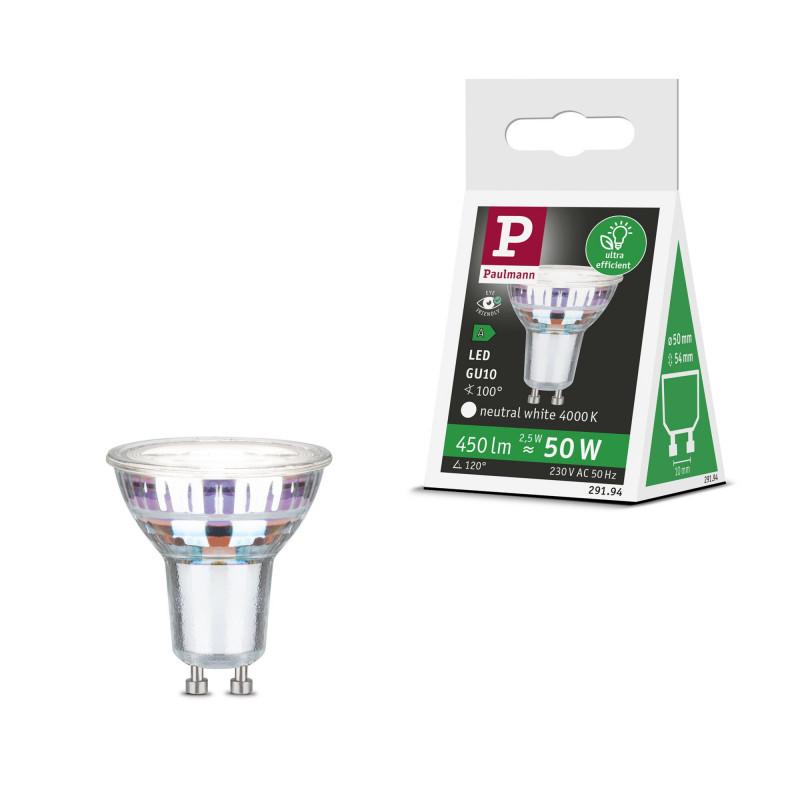 Źródło światła LED GU10 ECO LINE 2.5W 450lm 4000K 230V srebrny / szkło Źródło światła LED GU10 ECO LINE 2.5W 450lm 4000K 230V srebrny / szkło