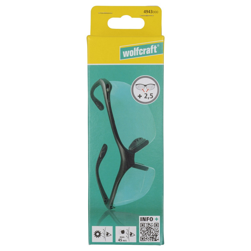 Korekcyjne okulary ochronne +2,5 Wolfcraft ,CE Korekcyjne okulary ochronne +2,5 Wolfcraft ,CE