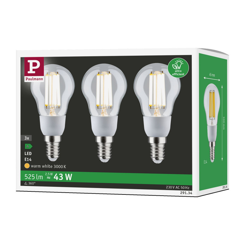 Źródło światła LED ECO LINE G45 3X2.5W 525lm E14 3000K 230V przezroczysty / szkło Źródło światła LED ECO LINE G45 3X2.5W 525lm E14 3000K 230V przezroczysty / szkło