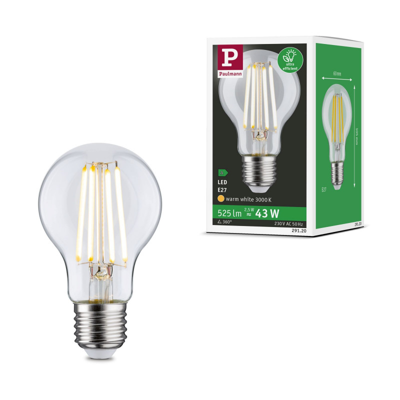 Źródło światła LED AGL 60 2.5W 525lm E27 3000K 230V przezroczysty / szkło Źródło światła LED AGL 60 2.5W 525lm E27 3000K 230V przezroczysty / szkło