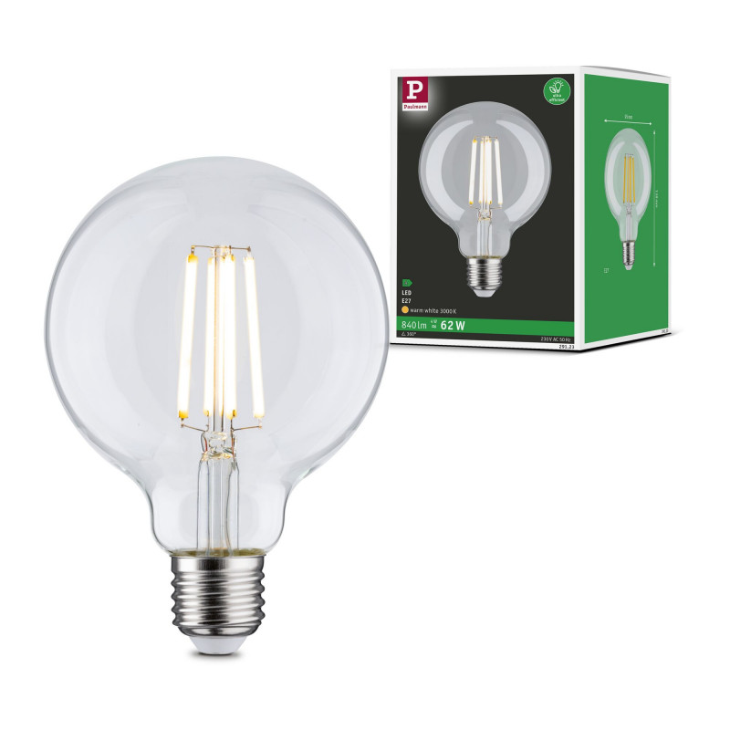 Źródło światła LED ECO LINE G95 4W 840lm E27 3000K 230V przezroczysty / szkło Źródło światła LED ECO LINE G95 4W 840lm E27 3000K 230V przezroczysty / szkło