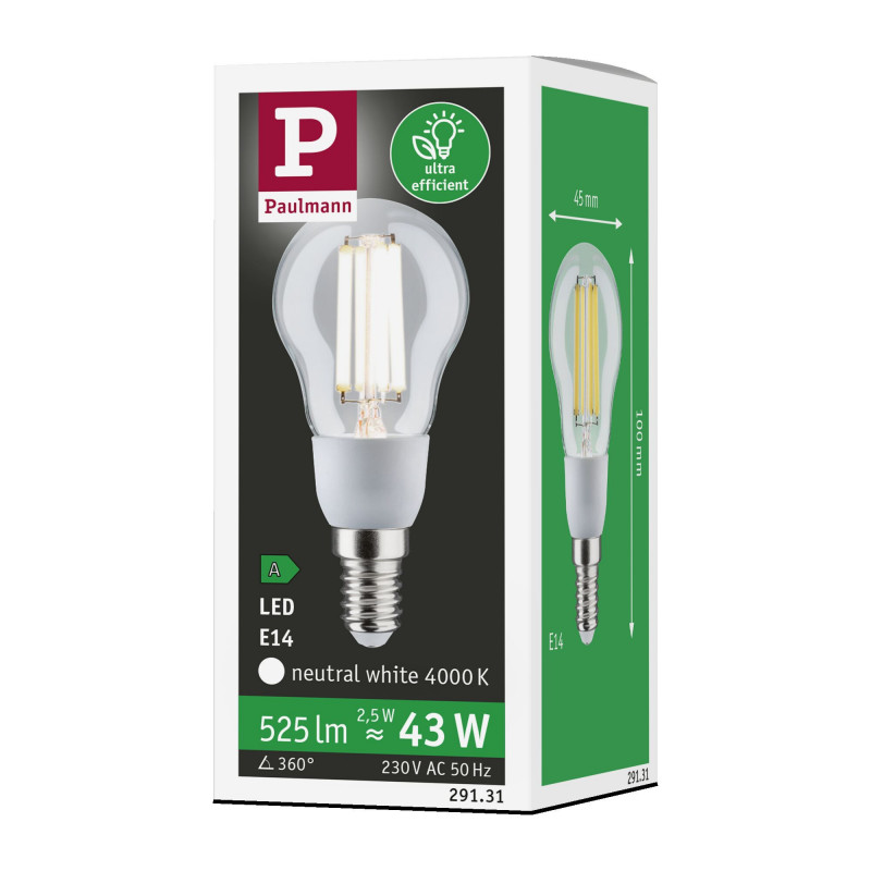 Źródło światła LED ECO LINE G45 2.5W 525lm E14 4000K 230V przezroczysty / szkło Źródło światła LED ECO LINE G45 2.5W 525lm E14 4000K 230V przezroczysty / szkło