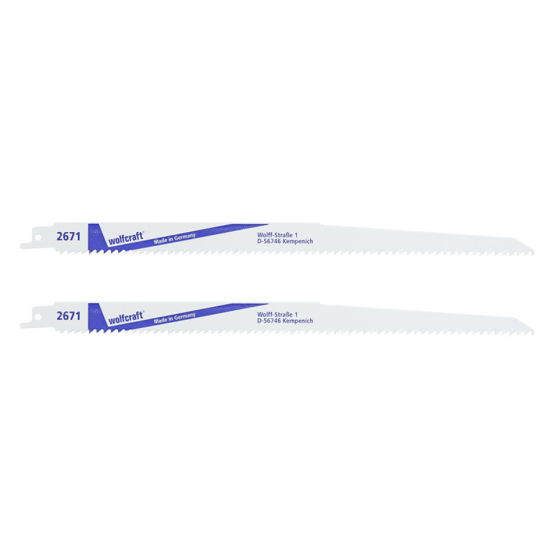 2 brzeszczoty szablaste BiM Wolfcraft dł. 280 mm 2 brzeszczoty szablaste BiM Wolfcraft dł. 280 mm