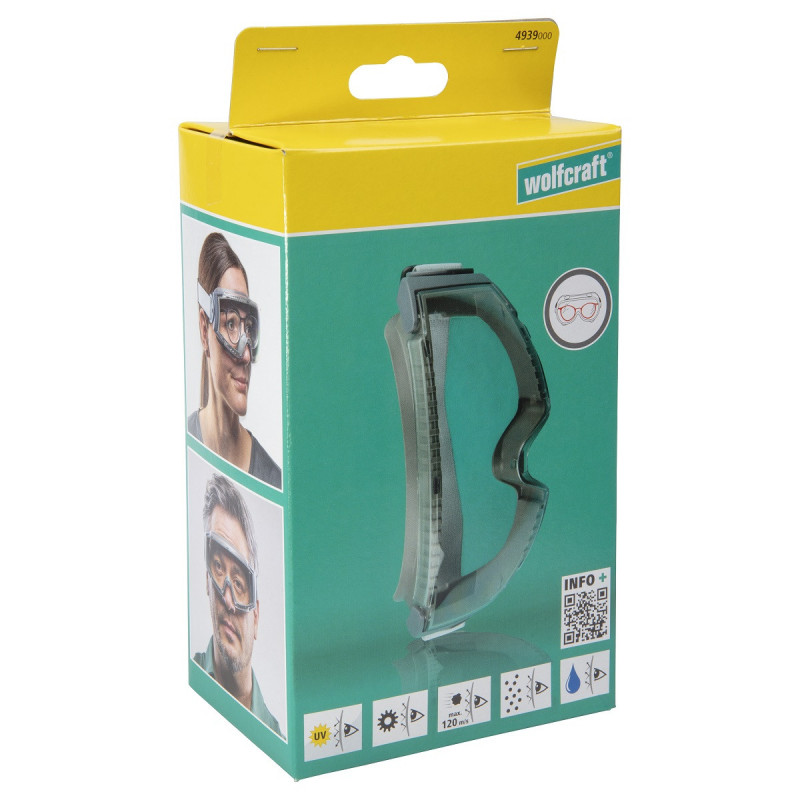 Okulary PRO ochronne Wolfcraft - pełne, Komfort CE Okulary PRO ochronne Wolfcraft - pełne, Komfort CE