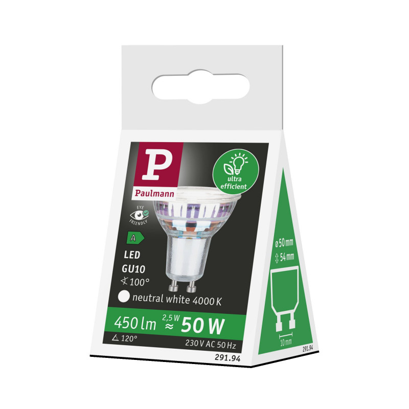 Źródło światła LED GU10 ECO LINE 2.5W 450lm 4000K 230V srebrny / szkło Źródło światła LED GU10 ECO LINE 2.5W 450lm 4000K 230V srebrny / szkło