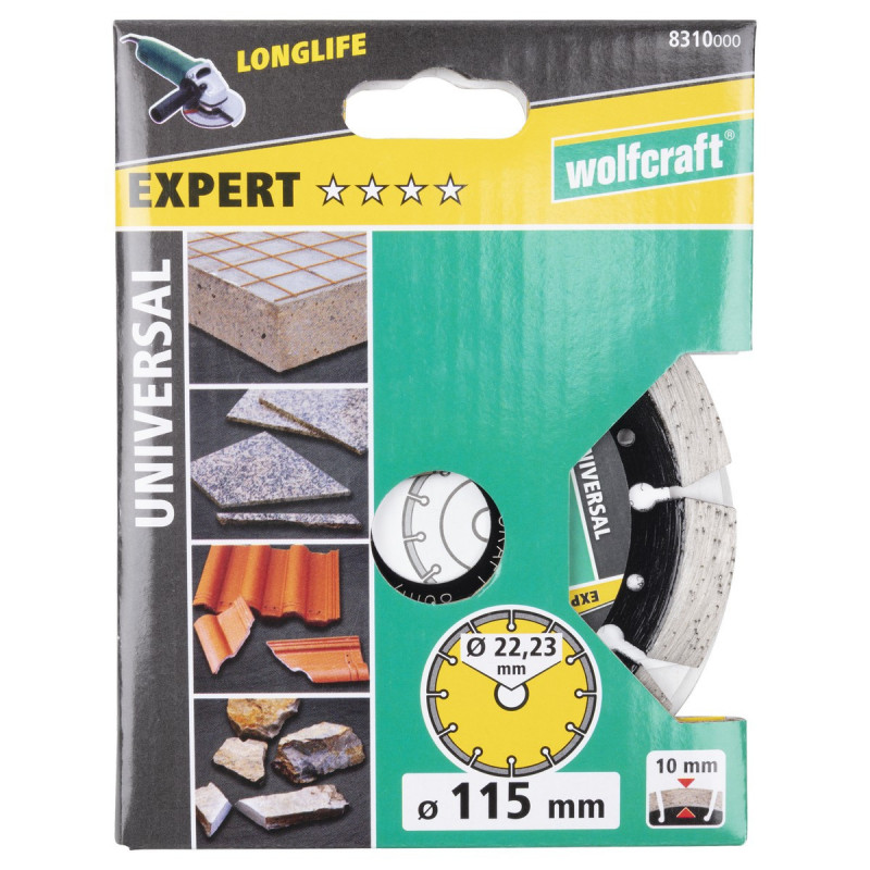 Tarcza diamentowa 115 do cięcia PRO Laser Universal, wolfcraft Tarcza diamentowa 115 do cięcia PRO Laser Universal, wolfcraft