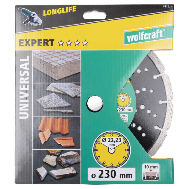 Tarcza diamentowa 230 do cięcia PRO Laser Universal, wolfcraft Tarcza diamentowa 230 do cięcia PRO Laser Universal, wolfcraft