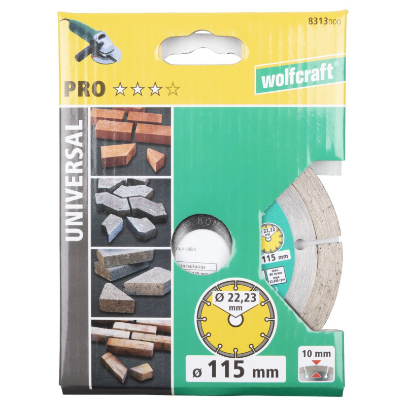 Tarcza diamentowa 115 do cięcia uniwersalna PRO, wolfcraft Tarcza diamentowa 115 do cięcia uniwersalna PRO, wolfcraft