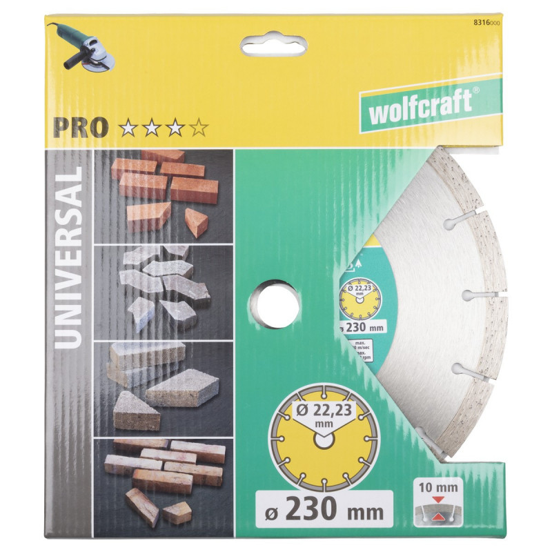 Tarcza diamentowa 230 do cięcia uniwersalna PRO, wolfcraft Tarcza diamentowa 230 do cięcia uniwersalna PRO, wolfcraft