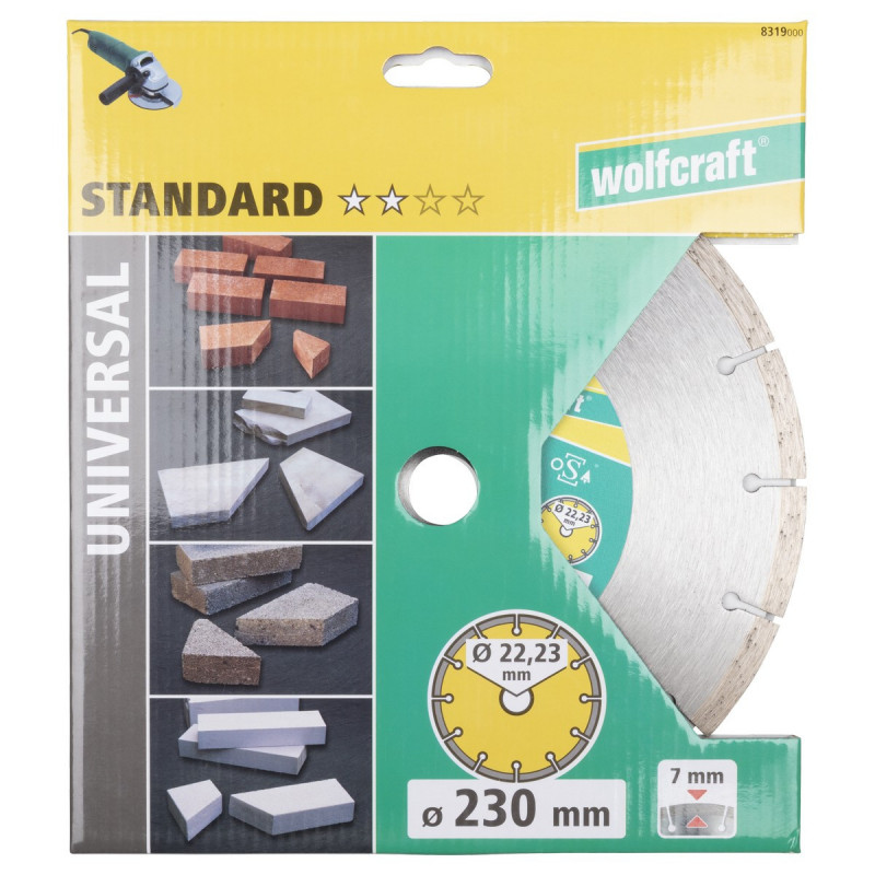Tarcza diamentowa 230 do cięcia Solid Uniwersal, wolfcraft Tarcza diamentowa 230 do cięcia Solid Uniwersal, wolfcraft