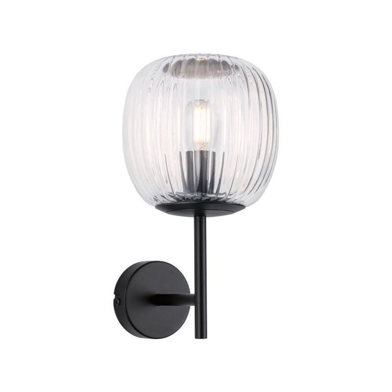 Kinkiet ścienny łazienkowy RUYA E14 max.20W IP44 230V czarny matowy / szkło Kinkiet ścienny łazienkowy RUYA E14 max.20W IP44 230V czarny matowy / szkło