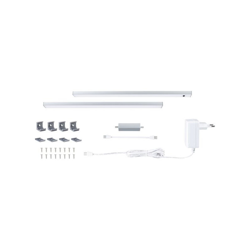 Zestaw opraw podszafkowych SET LINE DIM PIR 2x4W 2x350lm 350mm 30000K 230V/24V chrom matowy / aluminium Zestaw opraw podszafkowych SET LINE DIM PIR 2x4W 2x350lm 350mm 30000K 230V/24V chrom matowy / aluminium