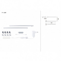 Zestaw opraw podszafkowych SET LINE DIM PIR 2x4W 2x350lm 350mm 30000K 230V/24V chrom matowy / aluminium Zestaw opraw podszafkowych SET LINE DIM PIR 2x4W 2x350lm 350mm 30000K 230V/24V chrom matowy / aluminium