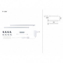Zestaw opraw podszafkowych SET LINE DIM PIR 2x4W 2x350lm 350mm 2700K-6500K 230V/24 chrom matowy / aluminium Zestaw opraw podszafkowych SET LINE DIM PIR 2x4W 2x350lm 350mm 2700K-6500K 230V/24 chrom matowy / aluminium