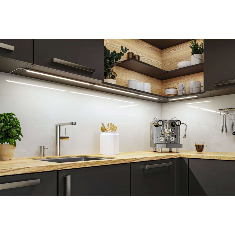Zestaw uzupełniający opraw podszafkowych LED LINE DIM PIR 2x6W 2x500lm 550mm 30000K 24V chrom matowy / aluminium Zestaw uzupełniający opraw podszafkowych LED LINE DIM PIR 2x6W 2x500lm 550mm 30000K 24V chrom matowy / aluminium