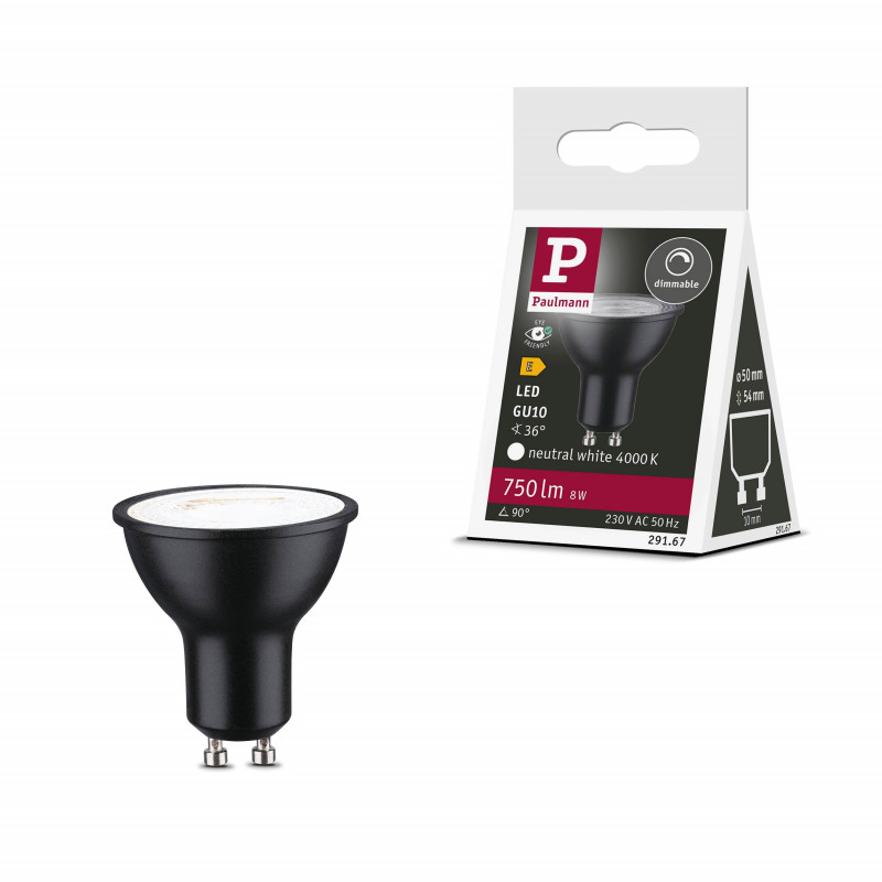 Źródło światła LED GU10 DIM 750lm 8W 4000K 36st. 230V czarny matowy/ tworzywo sztuczne Źródło światła LED GU10 DIM 750lm 8W 4000K 36st. 230V czarny matowy/ tworzywo sztuczne