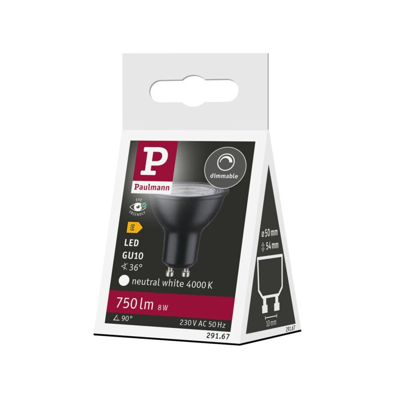Źródło światła LED GU10 DIM 750lm 8W 4000K 36st. 230V czarny matowy/ tworzywo sztuczne Źródło światła LED GU10 DIM 750lm 8W 4000K 36st. 230V czarny matowy/ tworzywo sztuczne
