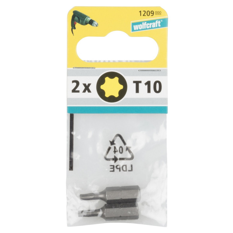 Końcówka Solid, torx 10, wolfcraft (2 szt.) Końcówka Solid, torx 10, wolfcraft (2 szt.)