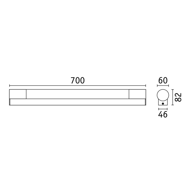 Oprawa ścienna nad lustro ORGON LED 1,5W 3000K 850lm 720mm IP44 230V czarny / aluminium Oprawa ścienna nad lustro ORGON LED 1,5W 3000K 850lm 720mm IP44 230V czarny / aluminium