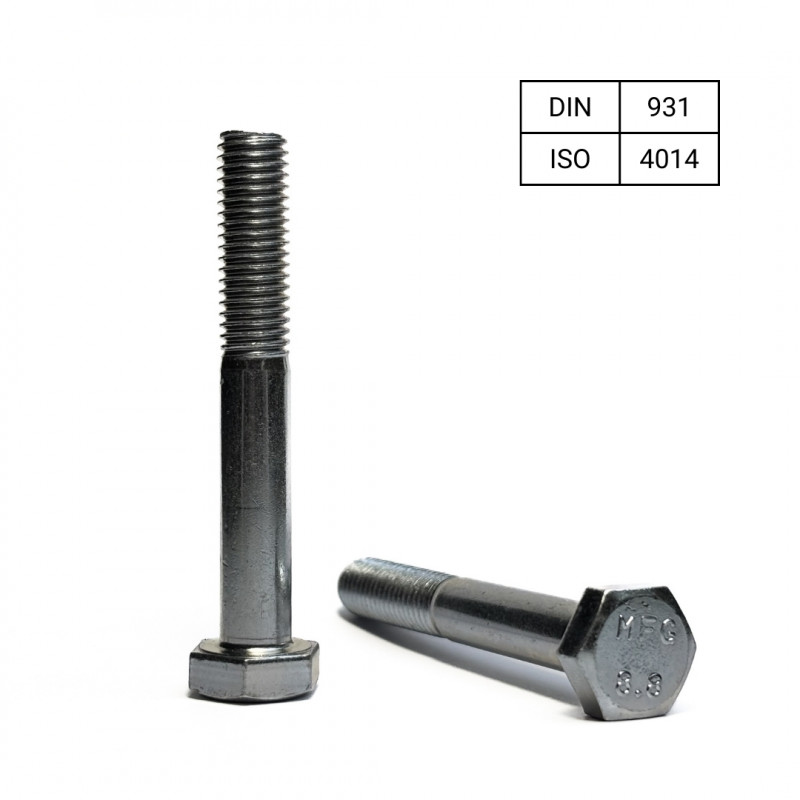 Śruba maszynowa M12x380 DIN931 kl.5.8 Śruba maszynowa M12x380 DIN931 kl.5.8