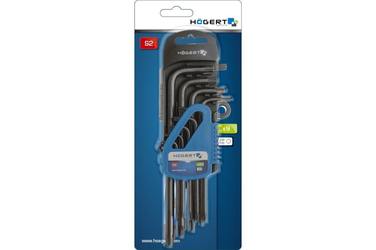 Klucze torx CRV, długie 9 szt