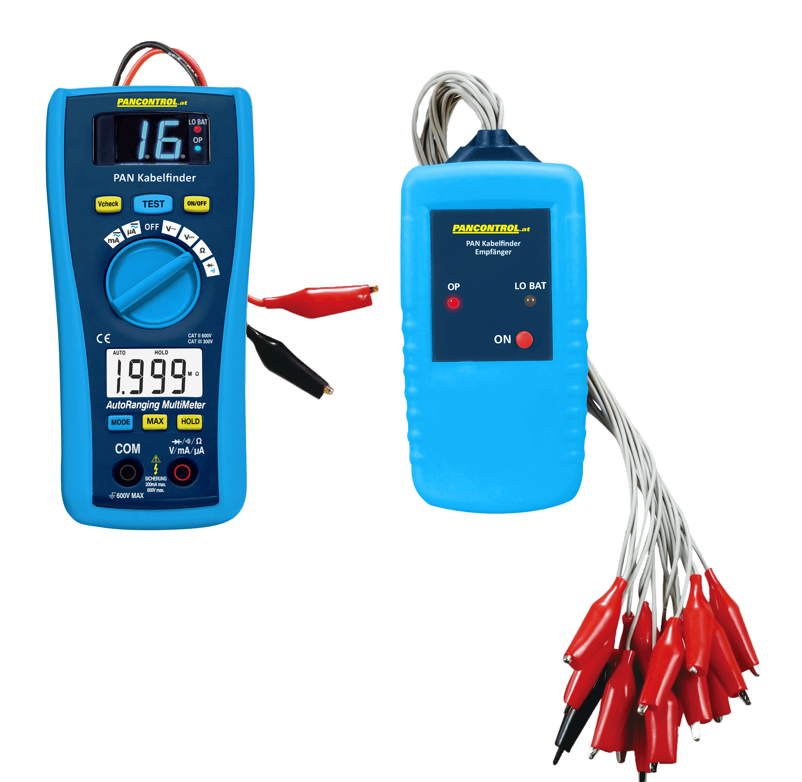 Lokalizator przewodów PAN KABELFINDER 16-funkcyjny / multimetr cyfrowy CAT III 300 V / CAT II 600 V