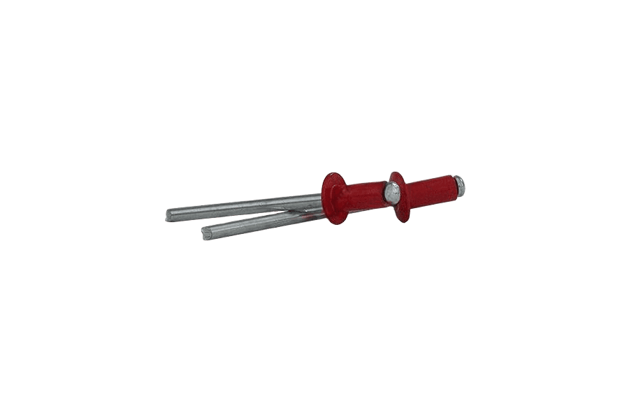 Nit zrywalny z łbem płaskim ISO 15977, aluminium/stal, RAL 3000