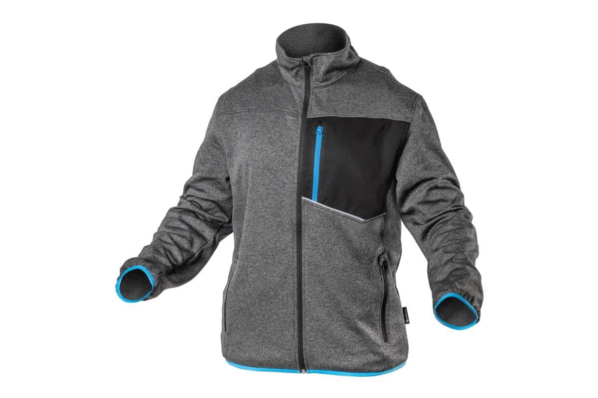 NISTER bluza techniczna szary melanż/niebieska