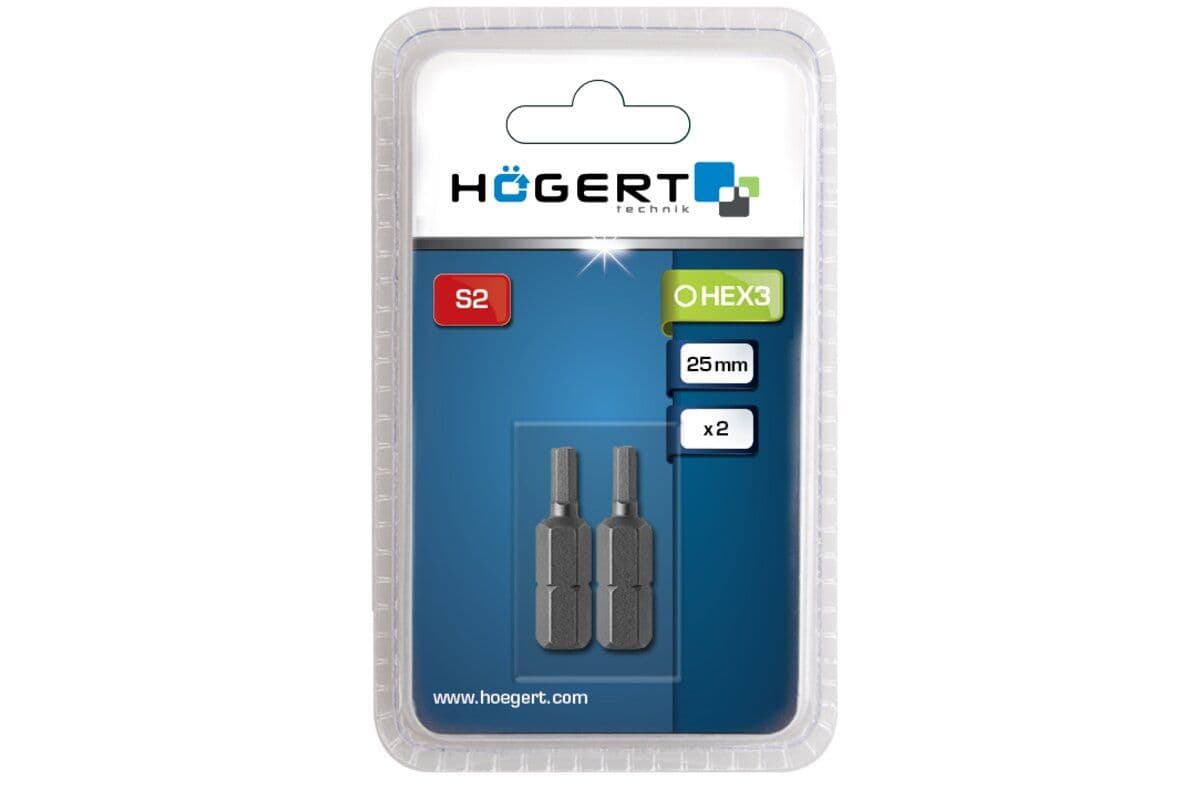 Końcówki wkrętakowe HEX3, 25mm, 2 szt