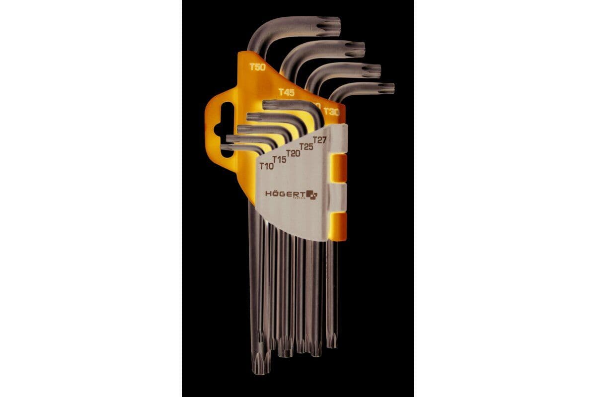 Klucze torx CrV, 9 szt.