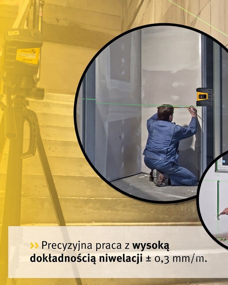 Laser krzyżowy STABILA  LAX 60G, zestaw 3-częściowy