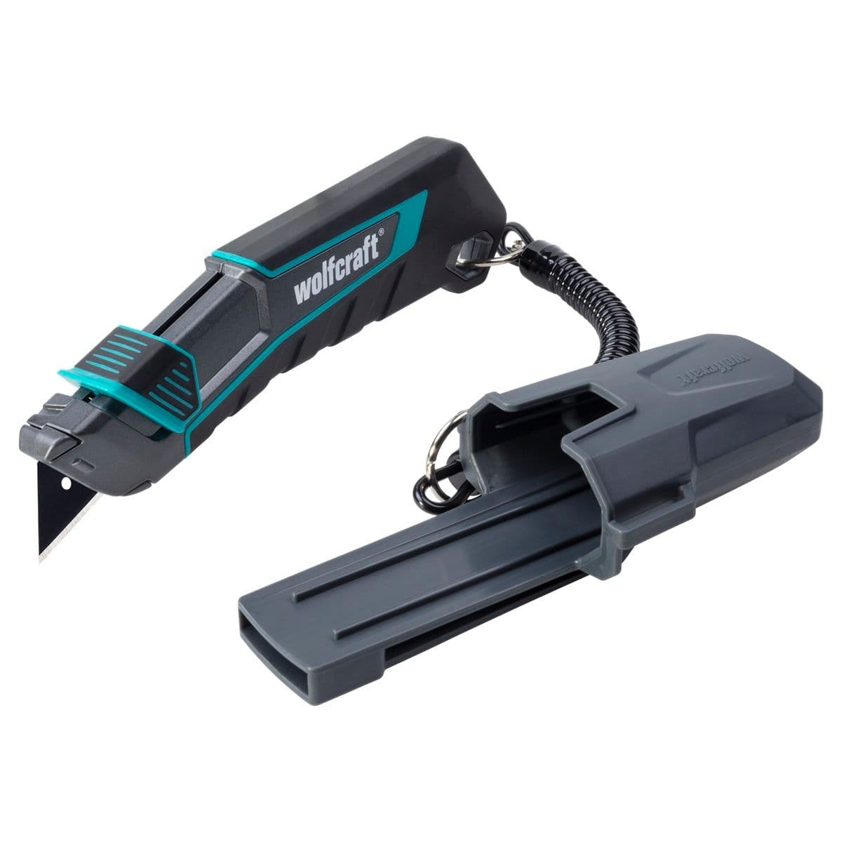 Nóż z futerałem, z ostrzem trapezowym PRO SAFETY wolfcraft