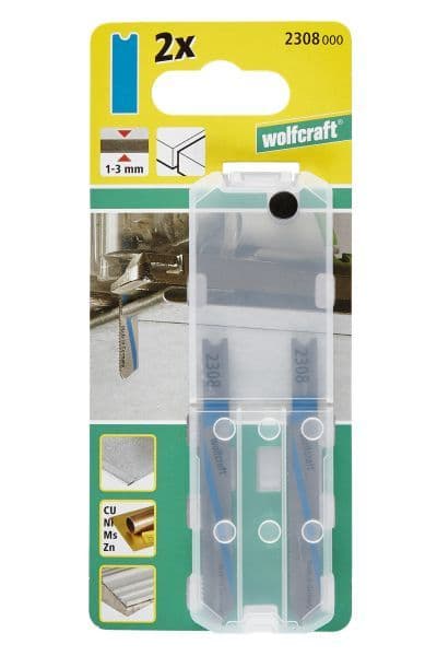 2 brzeszczoty Wolfcraft - uchwyt U, 1-3 mm, blachy, metale nieżelazne