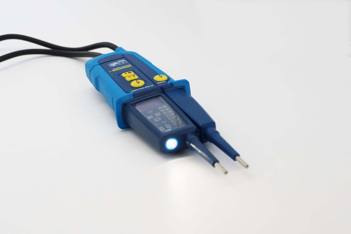 Tester napięcia / ciągłości PANMV-1000AD LED + LCD 12-1000 V AC/DC kolejnośc faz RCD 30mA dokręcane końcówki