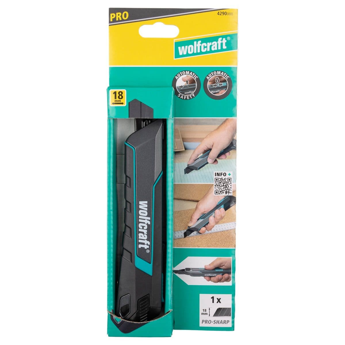 Nóż z odłamywanym ostrzem PRO SAFETY, 18 mm wolfcraft