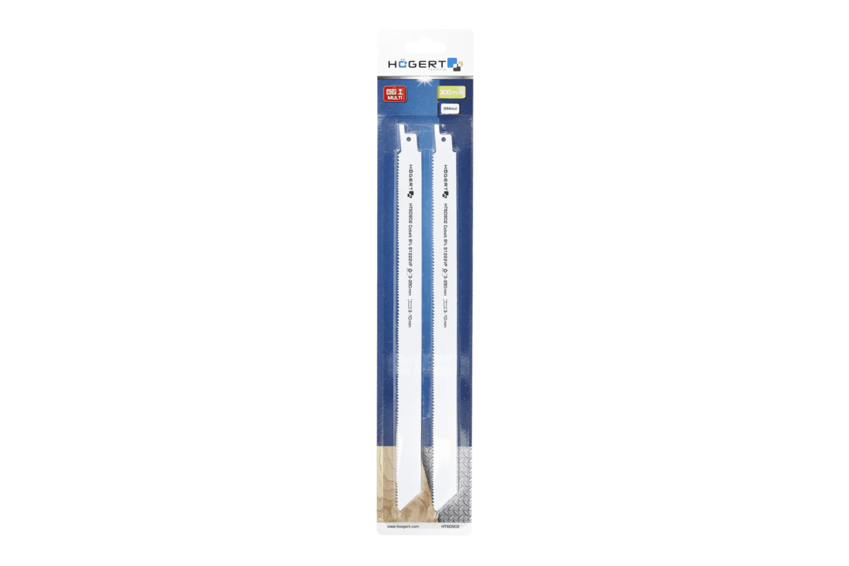 Brzeszczot do piły szablastej 300 mm, zakres cięcia 2-8 mm, do cięcia: stali, Inoxu, rur i profili 2 szt.