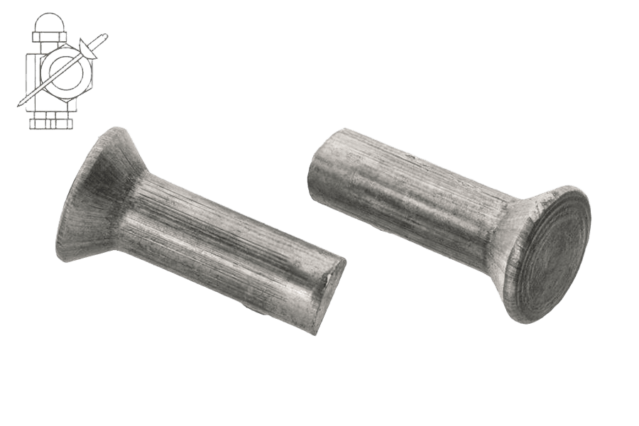 Nit z łbem stożkowym DIN 661, aluminium