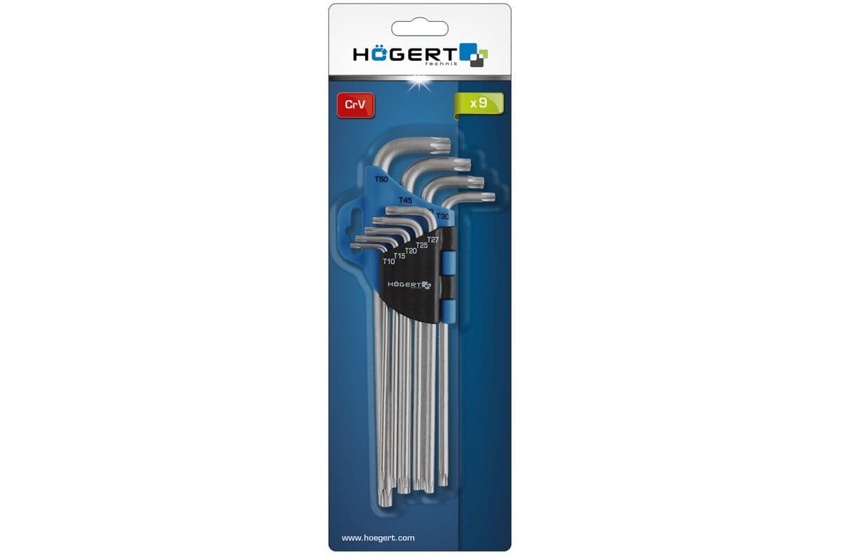 Klucze torx 9 szt. extra długie
