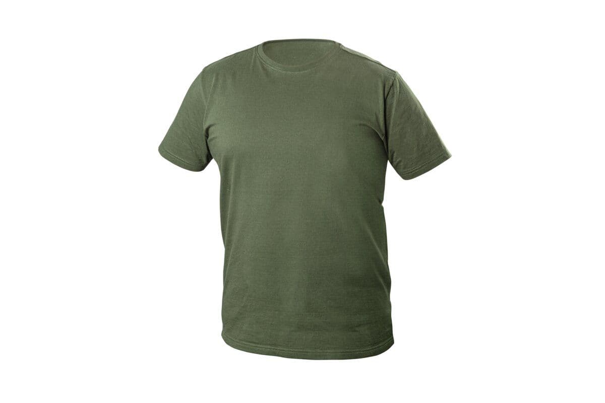 VILS T-shirt bawełniany ciemnozielony