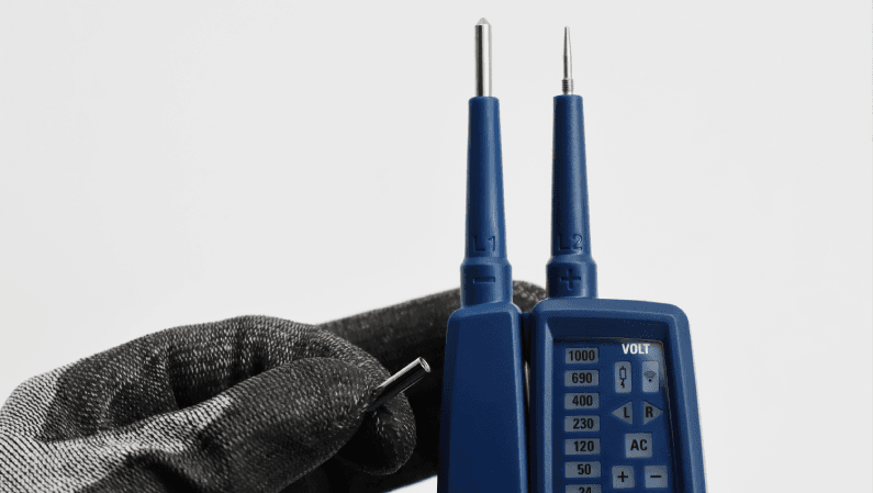Tester napięcia ciągłosci PANMV-1000A wskaźnik LED 12-1000 V AC/DC RCD 30mA