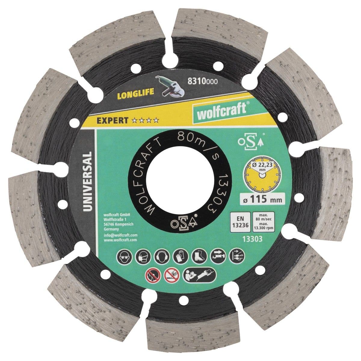 Tarcza diamentowa do cięcia PRO Laser Universal, wolfcraft