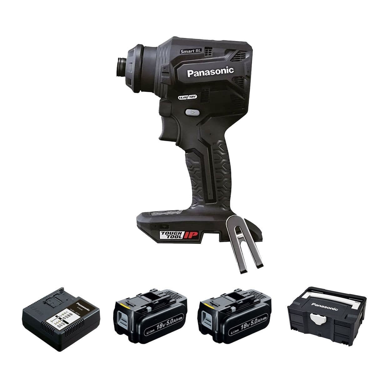 Kompaktowa i lekka wiertarko-wkrętarka 18V Panasonic EY1DD2N18A2B32 w systainerze, 2 x 18V/5,0 Ah i ładowarka, w zestawie uchwyt wiertarski bezkluczykowy EY9HX504E