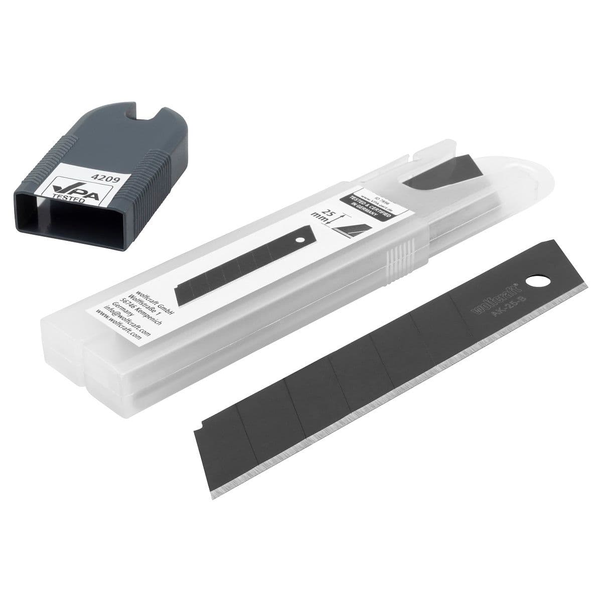 Ostrza odłamywane PRO SHARP 25mm czarne, wolfcraft (5 szt.)