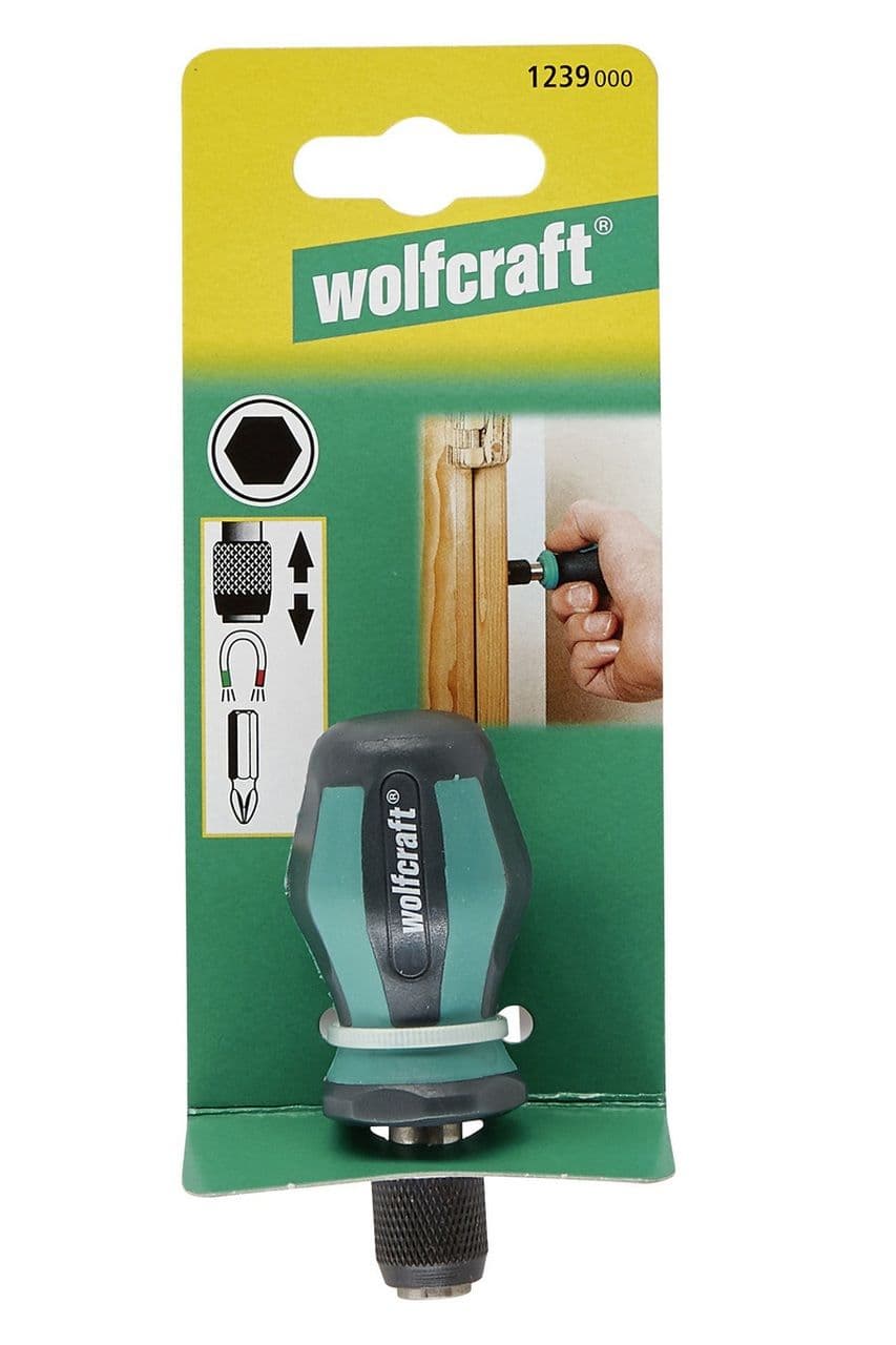 Wkrętak z uchwytem szybkomocującym na bity Wolfcraft - krótki
