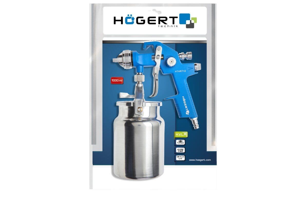 Pistolet lakierniczy H.V.L.P dolny zbiornik 1000ml